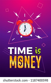 "Time is money" gradient purple poster