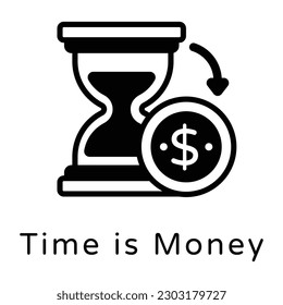 El tiempo es dinero, el reloj de arena con dólar 