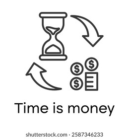 Time is Money – Hourglass Representing the Value of Time in Business