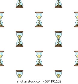Time Is Money icon in cartoon style isolated on white background. Money and finance pattern stock vector illustration.