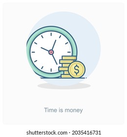 Time is Money Icon Concept
