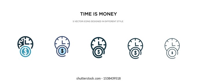 time is money icon in different style vector illustration. two colored and black time is money vector icons designed in filled, outline, line and stroke style can be used for web, mobile, ui