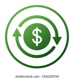 time is money icon, dollar with clock linear sign isolated on white background - editable. Money concept design, vector illustration eps10 graphic