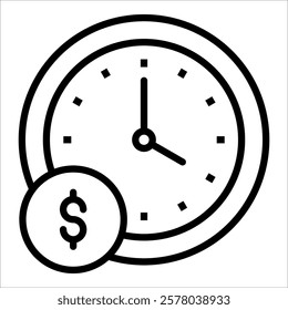Time Is Money Icon Element For Design