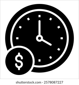 Time Is Money Icon Element For Design