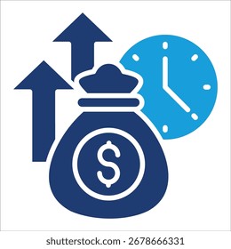 El tiempo es elemento de icono de dinero para el diseño