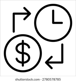 Time Is Money Icon Element For Design