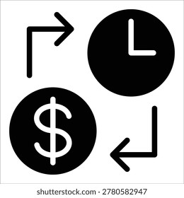 Time Is Money Icon Element For Design