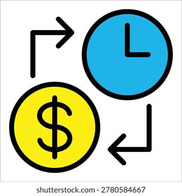 Time Is Money Icon Element For Design