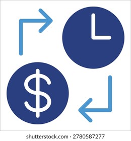 Time Is Money Icon Element For Design
