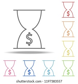 time is money icon. Elements of Finance and chart in multi colored icons. Simple icon for websites, web design, mobile app, info graphics