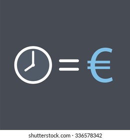 Time is money icon. Time equals money icon.
