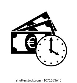 Time is money icon. Euro icon