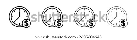 Time is money icon Flat illustration sign