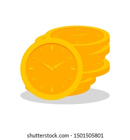 Time is money icon. Flat. Isolated on white background. 