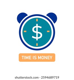 Time is money icon , flat modern design