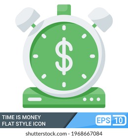 time is money icon in flat style isolated on white background. EPS 10