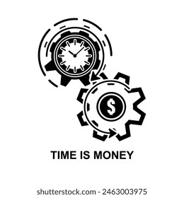 Time is money icon. Income growth isolated on background vector illustration.