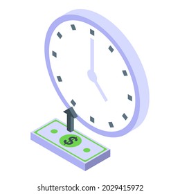 Time is money icon isometric vector. Business finance. Web plan content