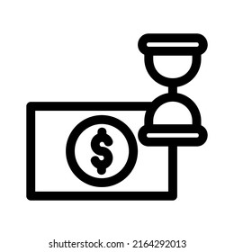 Zeit ist Geld Symbol oder Logo einzeln Symbol Vektorgrafik - hochwertige Vektorsymbole mit schwarzem Stil
