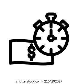 time is money icon or logo isolated sign symbol vector illustration - high quality black style vector icons

