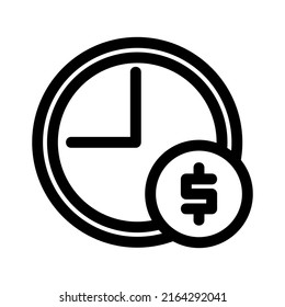 time is money icon or logo isolated sign symbol vector illustration - high quality black style vector icons
