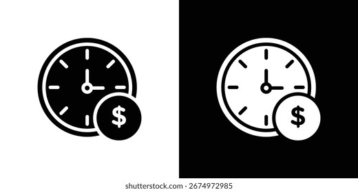Time is money icon logo. simple graphic symbols