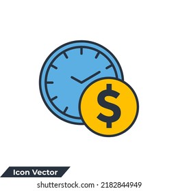 Zeit ist Geld Symbol Symbol Vektorgrafik. Zeit mit Stack-Symbolvorlage für Grafik- und Webdesign-Sammlung
