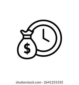 Time is money icon outline set sign