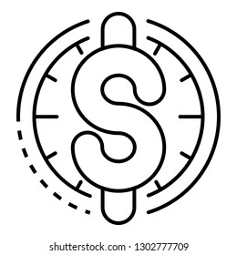 Time is money icon. Outline time is money vector icon for web design isolated on white background