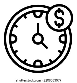 Time Money Icon Outline Vector Idea Stock Vector (Royalty Free ...