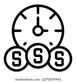 Time is money icon outline vector. Business team. Office strategy