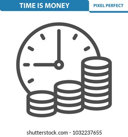 Time Is Money Icon. Professional, pixel perfect icons optimized for both large and small resolutions. EPS 8 format. 12x size for preview.