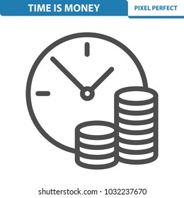 Time Is Money Icon. Professional, pixel perfect icons optimized for both large and small resolutions. EPS 8 format. 12x size for preview.