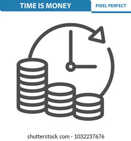 Time Is Money Icon. Professional, pixel perfect icons optimized for both large and small resolutions. EPS 8 format. 12x size for preview.