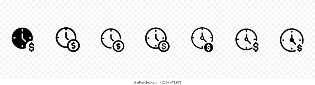 Time is a money icon set, easy instant credit, loan payment, fast money icon, Quick and easy loan, fast money providence