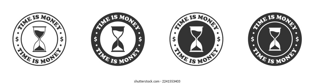 Time is money icon set. Vector illustration.