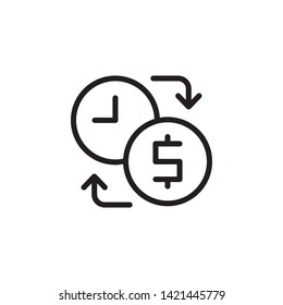 time is money icon. Simple thin line, outline vector of Project Management icons for UI and UX, website or mobile application