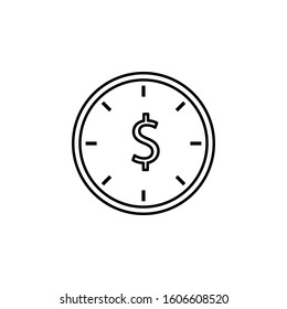 time is money icon. Simple thin line, outline vector of banking icons for ui and ux, website or mobile application