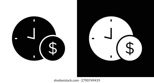 Time is money icon solid vector graphics pack