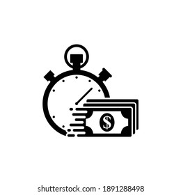  el tiempo es el vector del icono del dinero