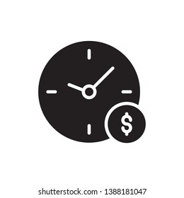 time is money icon vector glyph style