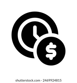 time is money icon. vector glyph icon for your website, mobile, presentation, and logo design.