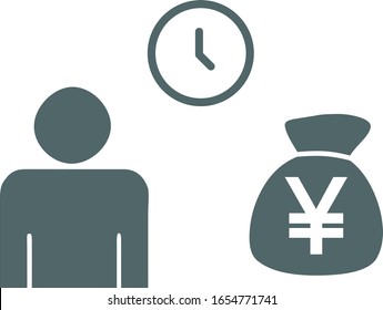 Time is money icon. Vector illustration