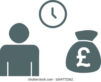 Time is money icon. Vector illustration