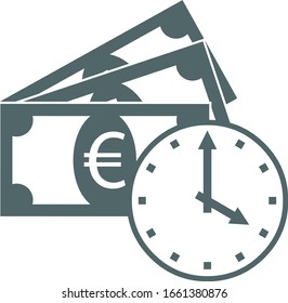 Time is money icon. Vector illustration