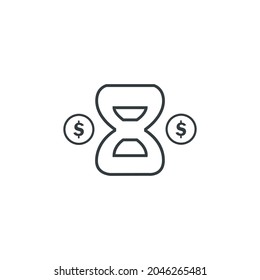 Time is money icon, vector illustration