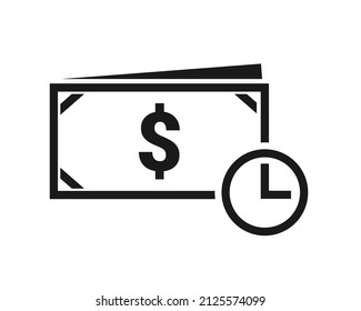 Zeitgeld-Icon. Vektorgrafik
