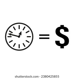 El tiempo es un icono del dinero. Ilustración vectorial. EPS 10.