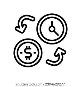 time is money icon. vector line icon for your website, mobile, presentation, and logo design.